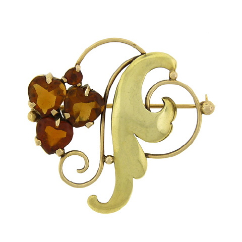 Tiffany & Co. Gold and Citrine Pin