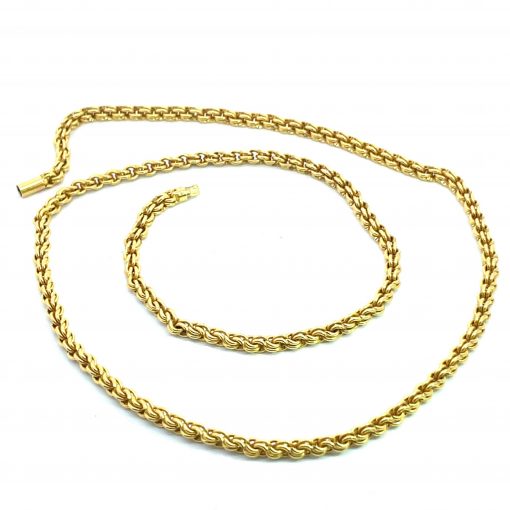 Lucie Heskett-Brem: 20K Gold Long Handwoven Chain - Image 3