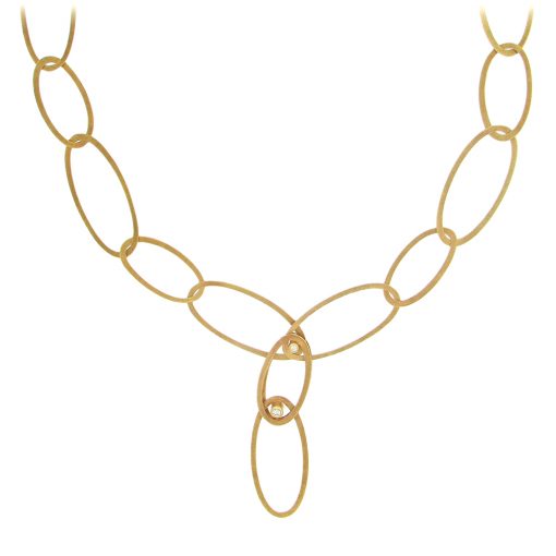 18K Gold Oval Link Necklace - Image 3