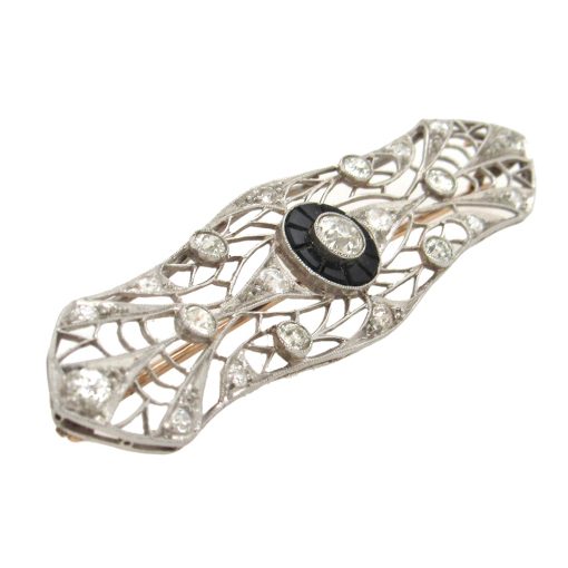 Edwardian Diamond Filigree Pin