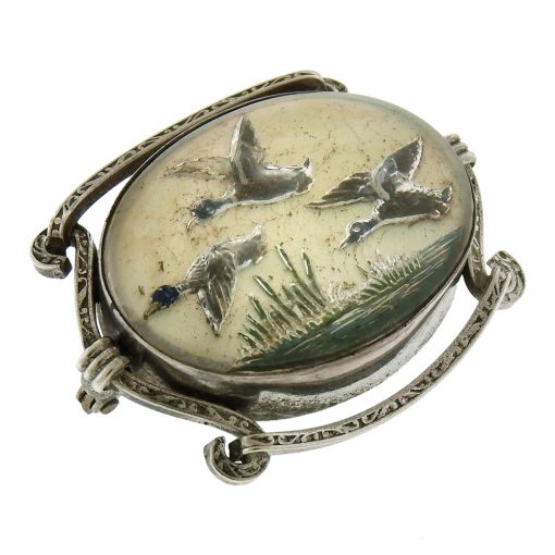 Reverse Crystal Ducks in Flight Brooch - Image 2