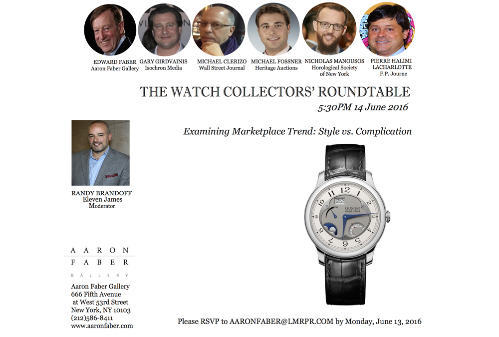 Aaron Faber Reconvenes The Watch Collectors’ Roundtable