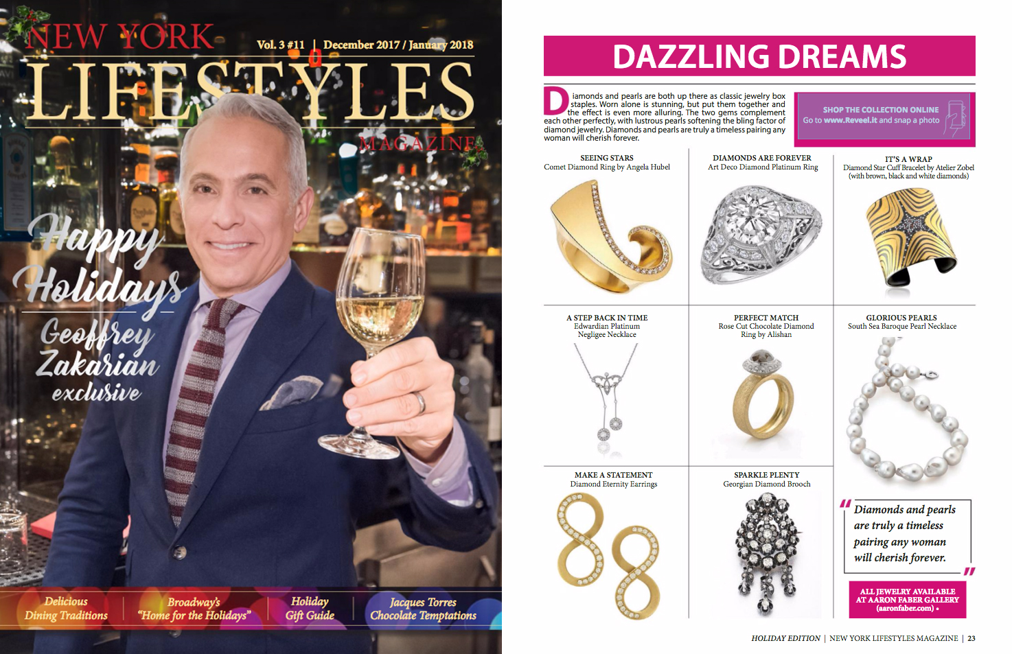AARON FABER GALLERY FEATURED IN NEW YORK LIFESTYLES MAGAZINE