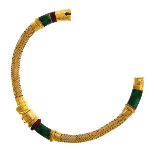 La Nouvelle Bague: 18K Gold Mesh and Enamel Bracelet - Image 2