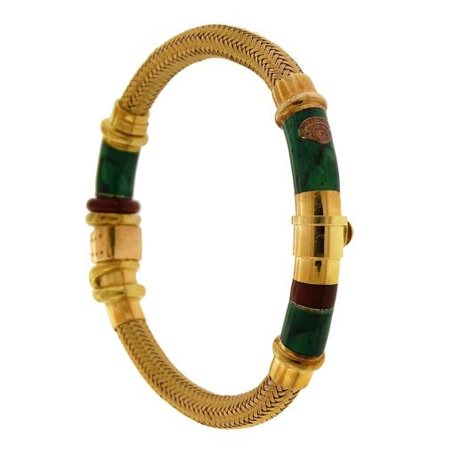 La Nouvelle Bague: 18K Gold Mesh and Enamel Bracelet - Image 4