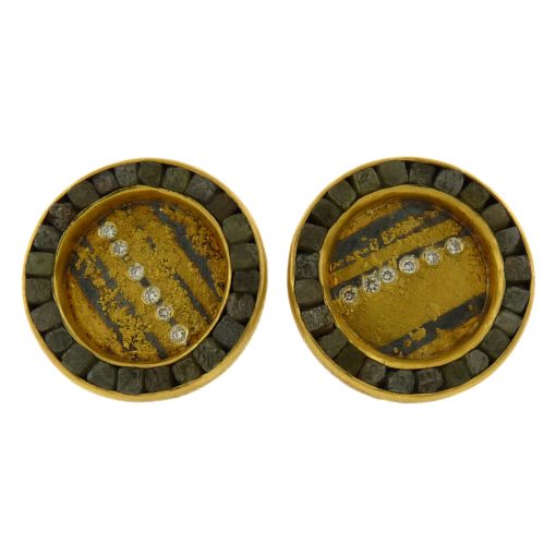 Gold and Rough Diamond Earring - Image 2