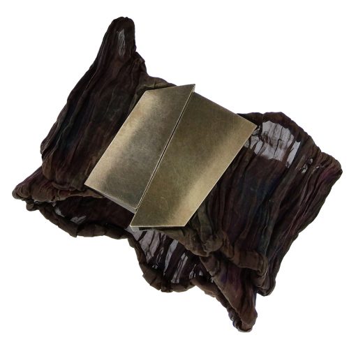 Pawel Kaczynski: Ruffle Edge Pleated Steel Mesh Cuff Bracelet - Image 2