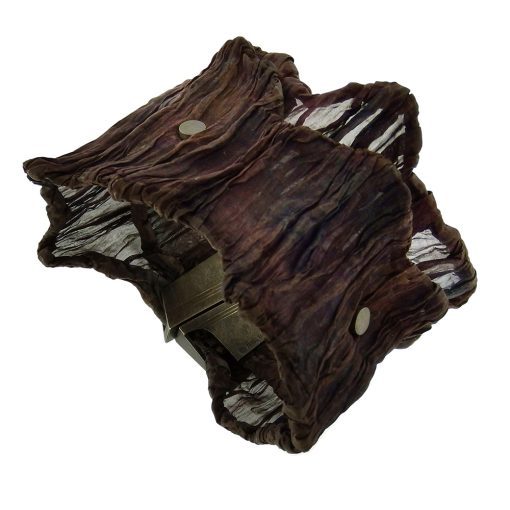 Pawel Kaczynski: Ruffle Edge Pleated Steel Mesh Cuff Bracelet