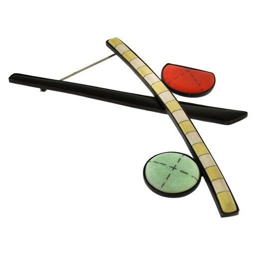 Ginny Whitney: Abstract Enamel Composition Brooch - Image 3