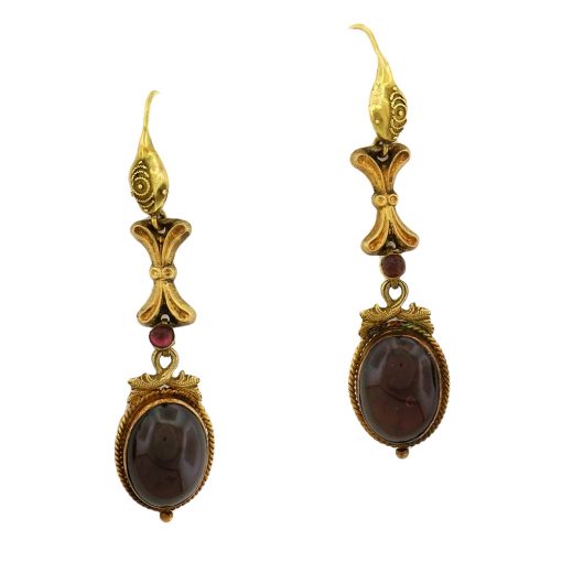 Victorian Garnet Festoon Necklace and Earring Set - Image 3