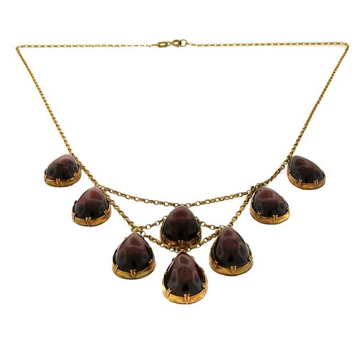 Victorian Garnet Festoon Necklace and Earring Set - Image 5