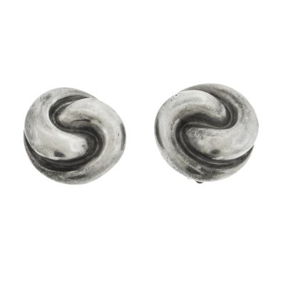 Knot Button Clip Earrings