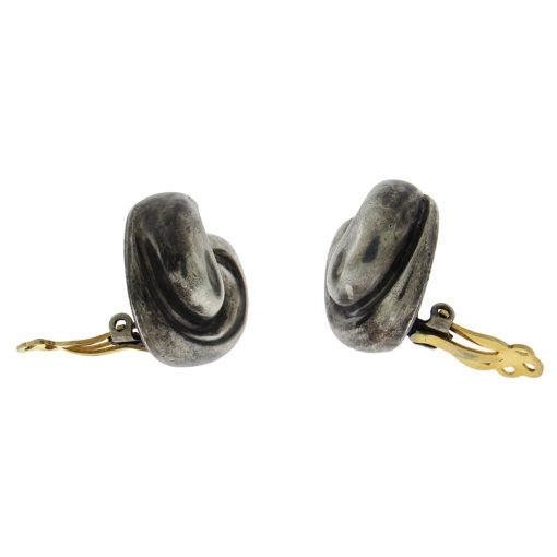 Knot Button Clip Earrings - Image 2