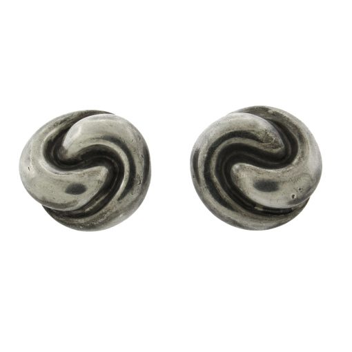 Knot Button Clip Earrings - Image 3