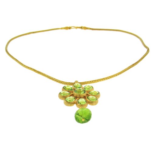 Peridot Flower Necklace - Image 3