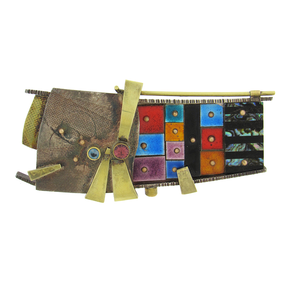 Earl Pardon: Enamel Mosaic Brooch