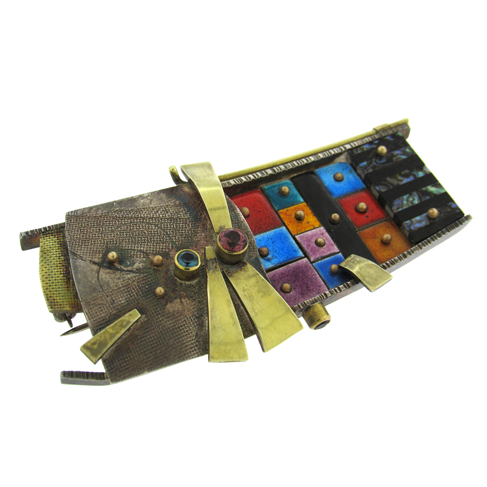 Earl Pardon: Enamel Mosaic Brooch - Image 3