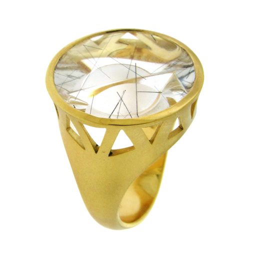 Atelier Munsteiner: 'Magic Face' Tourmalinated Quartz Ring - Image 2
