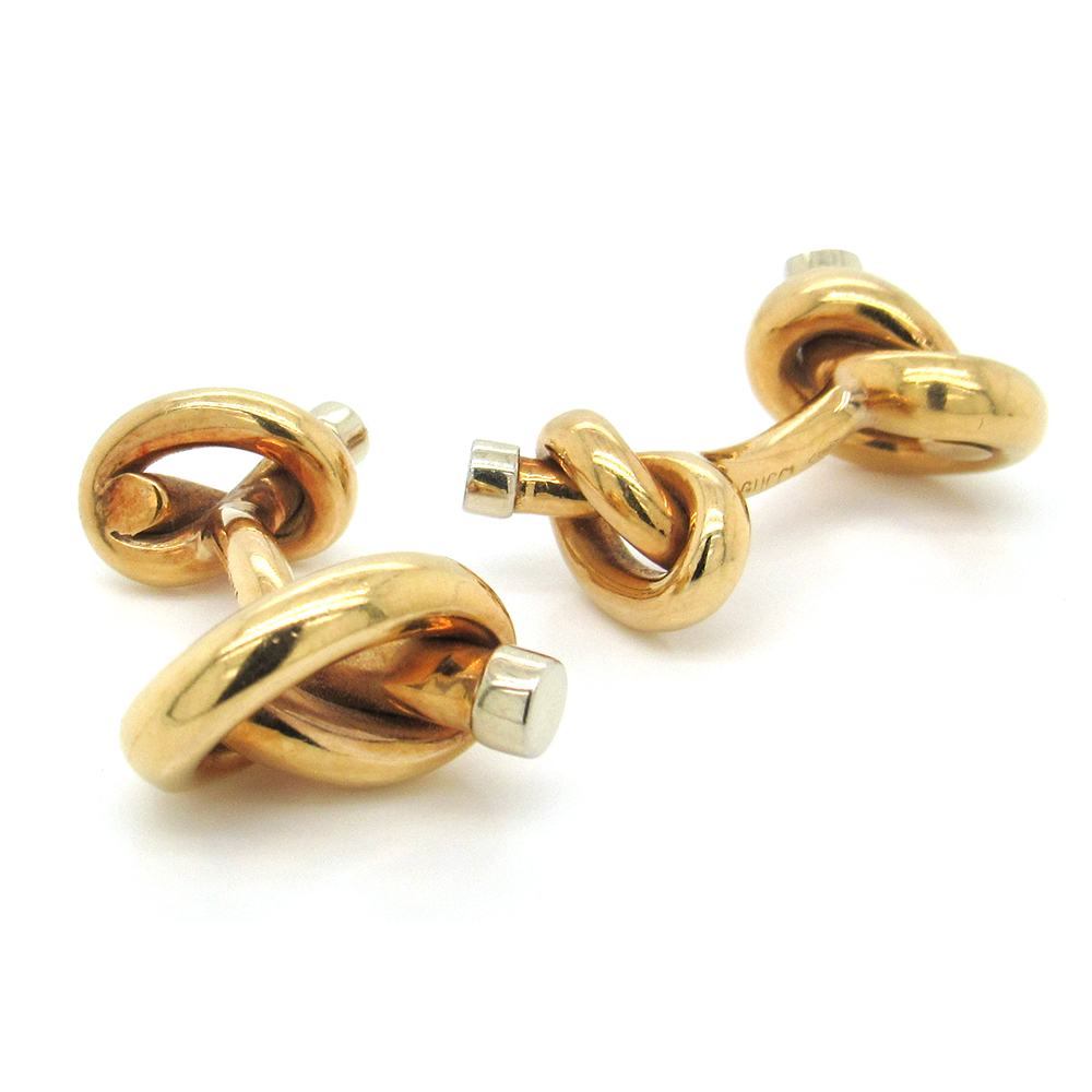 Gucci 18K Gold Pretzel Cufflinks 