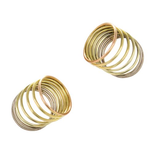 Momoko Kumai: Tricolor Cascading Circle Earrings - Image 2