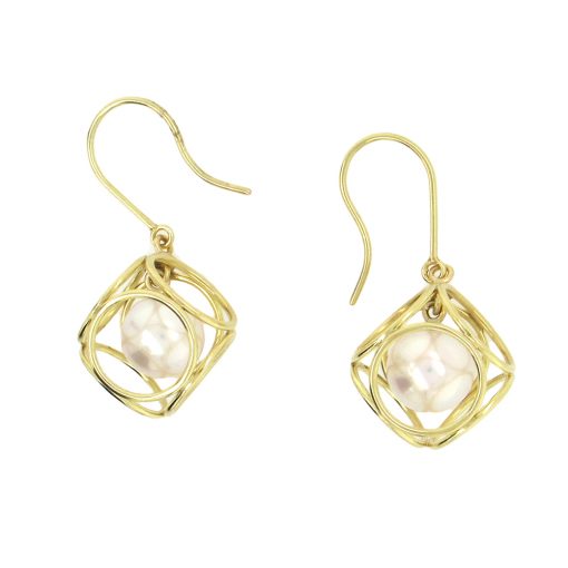 Momoko Kumai: Akoya Pearl Cage Drop Earring - Image 2