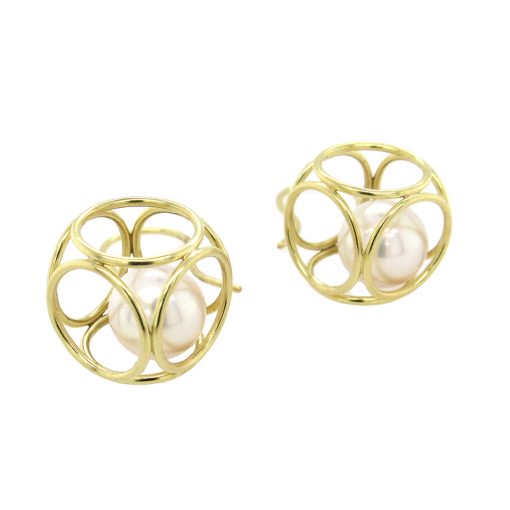 Momoko Kumai: Akoya Pearl Cage Drop Earring - Image 4