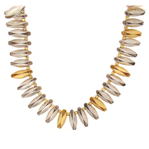 Nina Ehmck: Sterling Silver and 22K Gold 'Cocoon' Necklace - Image 2