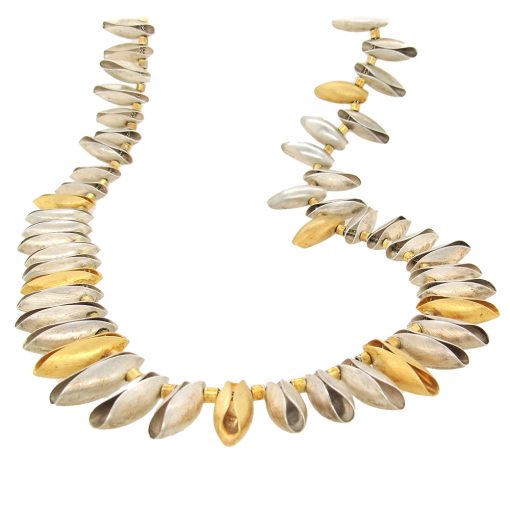 Nina Ehmck: Sterling Silver and 22K Gold 'Cocoon' Necklace