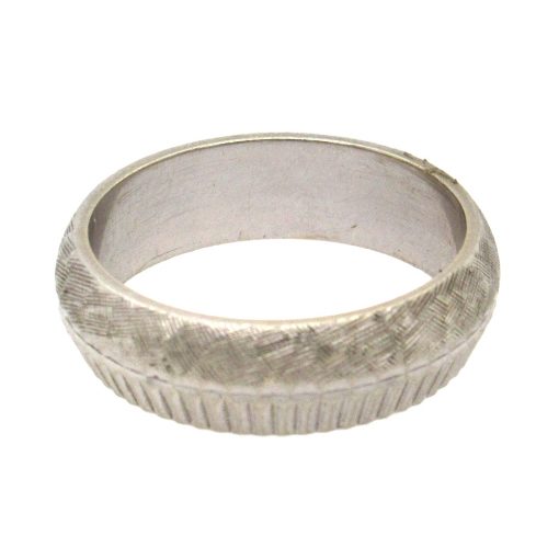 White Gold Estate Ridged Band - Image 3