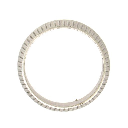 White Gold Estate Ridged Band - Image 4