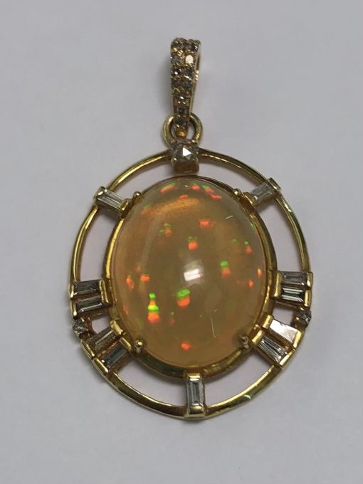 J.S.Noor: Ethiopian Opal Diamond Pendant - Image 3