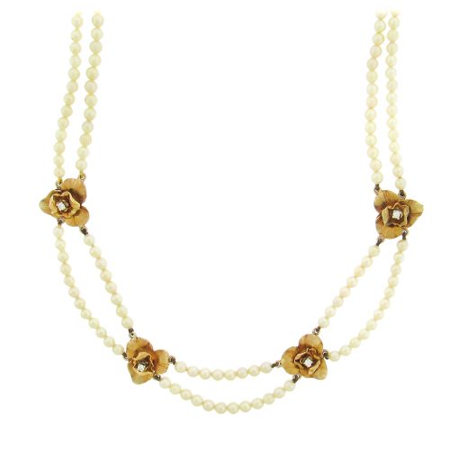 Vintage Pearl Garland Choker Necklace - Image 4