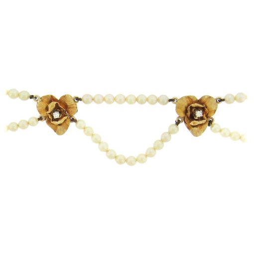 Vintage Pearl Garland Choker Necklace - Image 2