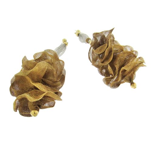 Rose Gold Mesh Long Earrings - Image 3