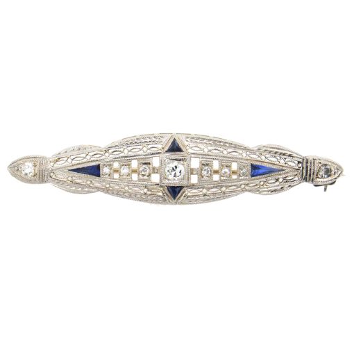 Antique Diamond Filigree Bar Pin