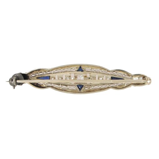 Antique Diamond Filigree Bar Pin - Image 4