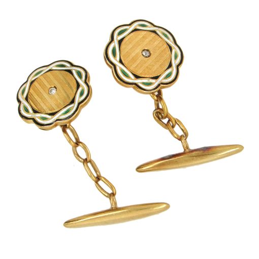 Antique Scalloped Gold Cufflinks - Image 2