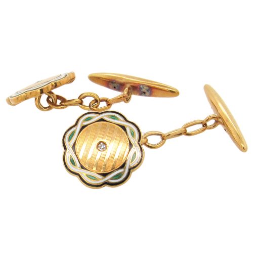 Antique Scalloped Gold Cufflinks - Image 4