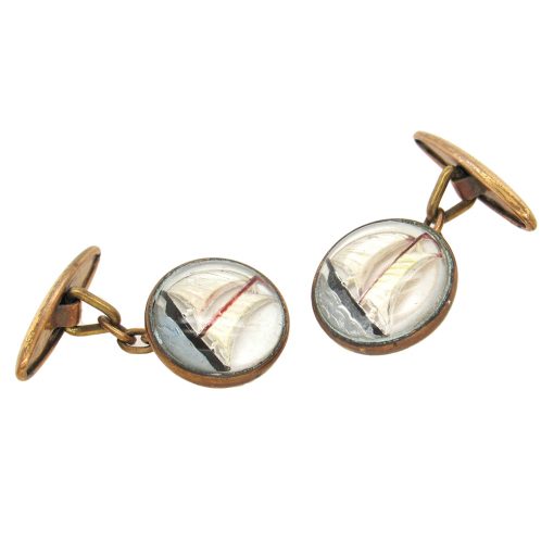 Vintage Reverse Crystal Cufflinks - Image 4