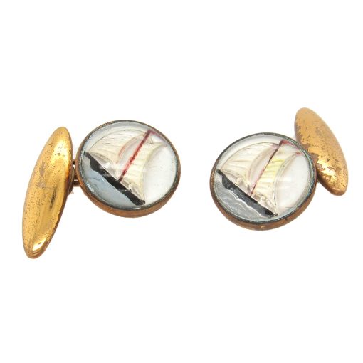 Vintage Reverse Crystal Cufflinks - Image 3