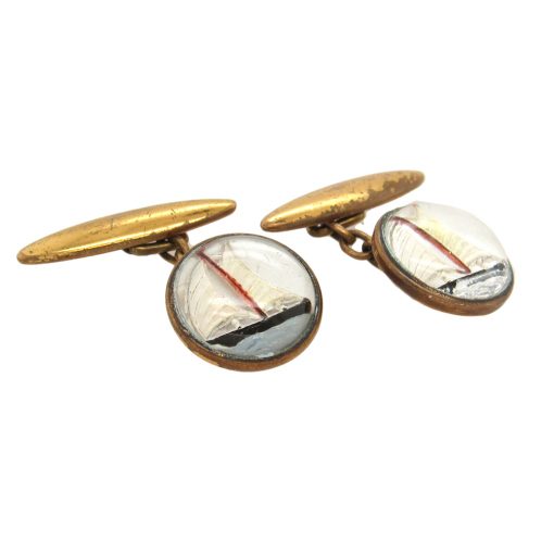 Vintage Reverse Crystal Cufflinks - Image 2