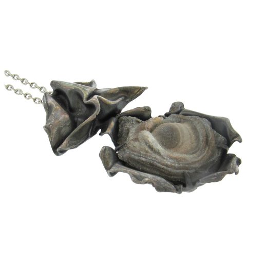 Sterling Silver Geode Flower Necklace - Image 4