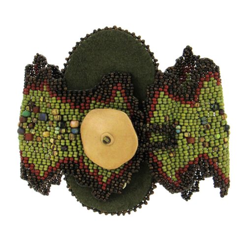 Woven Glass Bead Bracelet Circa 1990's - Image 3