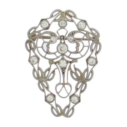 Edwardian Diamond Platinum Corsage Pin Pendant