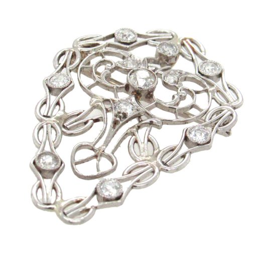 Edwardian Diamond Platinum Corsage Pin Pendant - Image 2