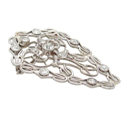 Edwardian Diamond Platinum Corsage Pin Pendant - Image 3
