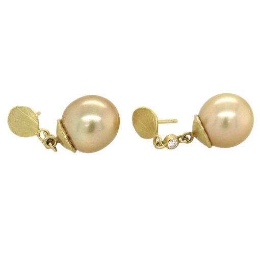 Barbara Heinrich: Golden South Sea Pearl Earrings - Image 3