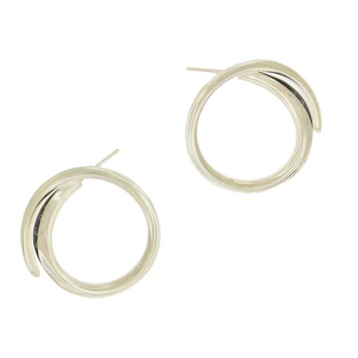 Timo Krapf: Black Diamond Sterling Hoop Earrings - Image 4