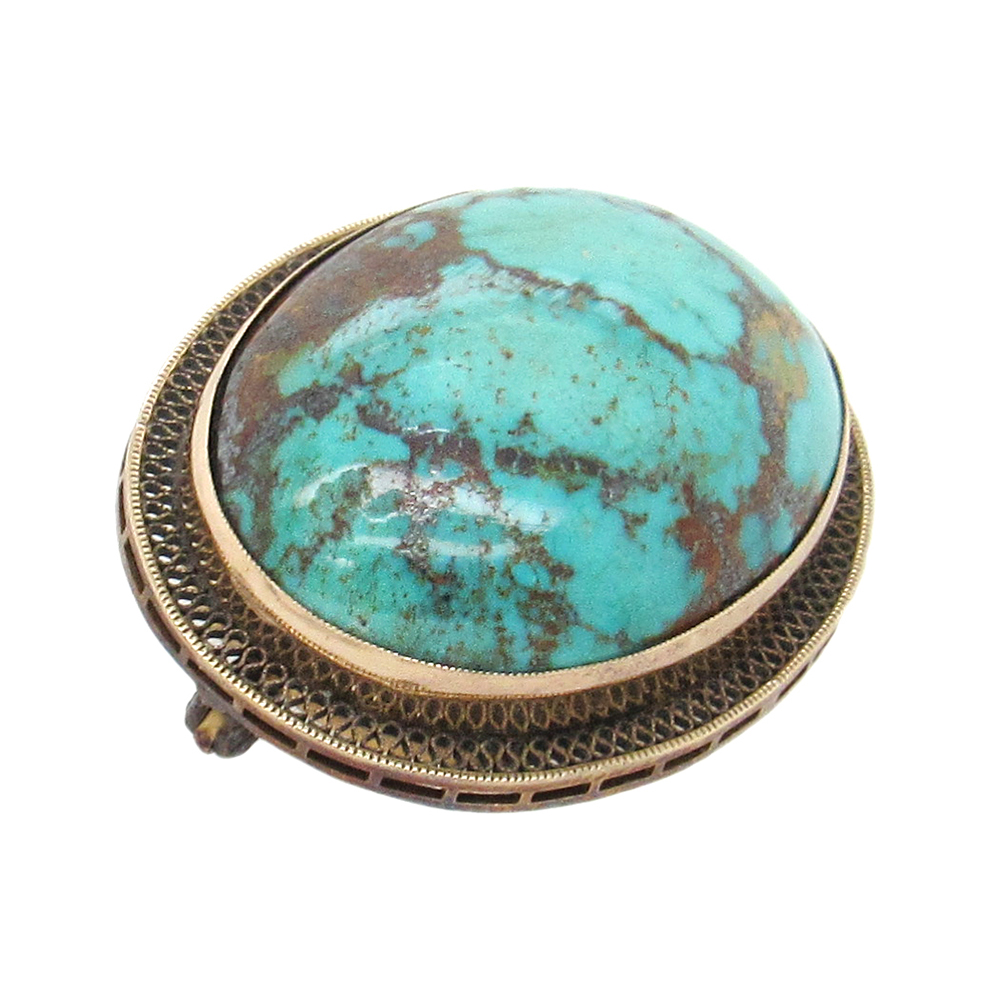 Antique Turquoise Brooch - Image 3