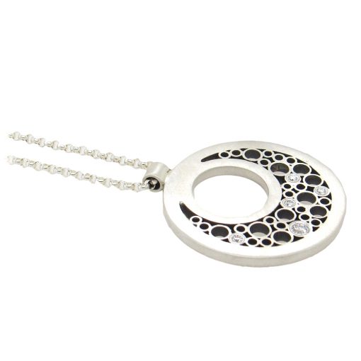 Belle Brooke: Half Moon Diamond Pendant Necklace - Image 2